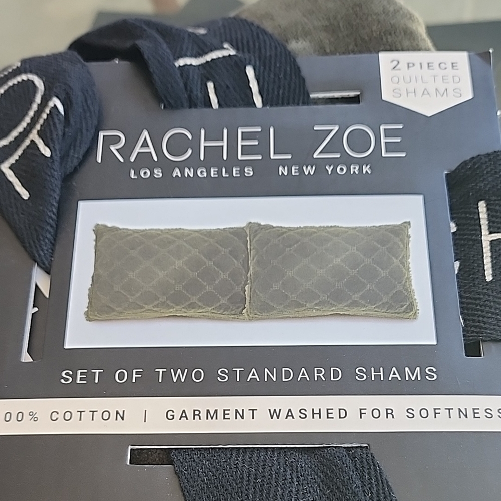 Rachel Zoe Quilted Standard Shams in Olive